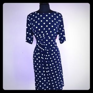 18W Navy Blue White Polka Dot Dress